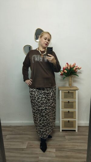 Falda-Tul leopardo curvy