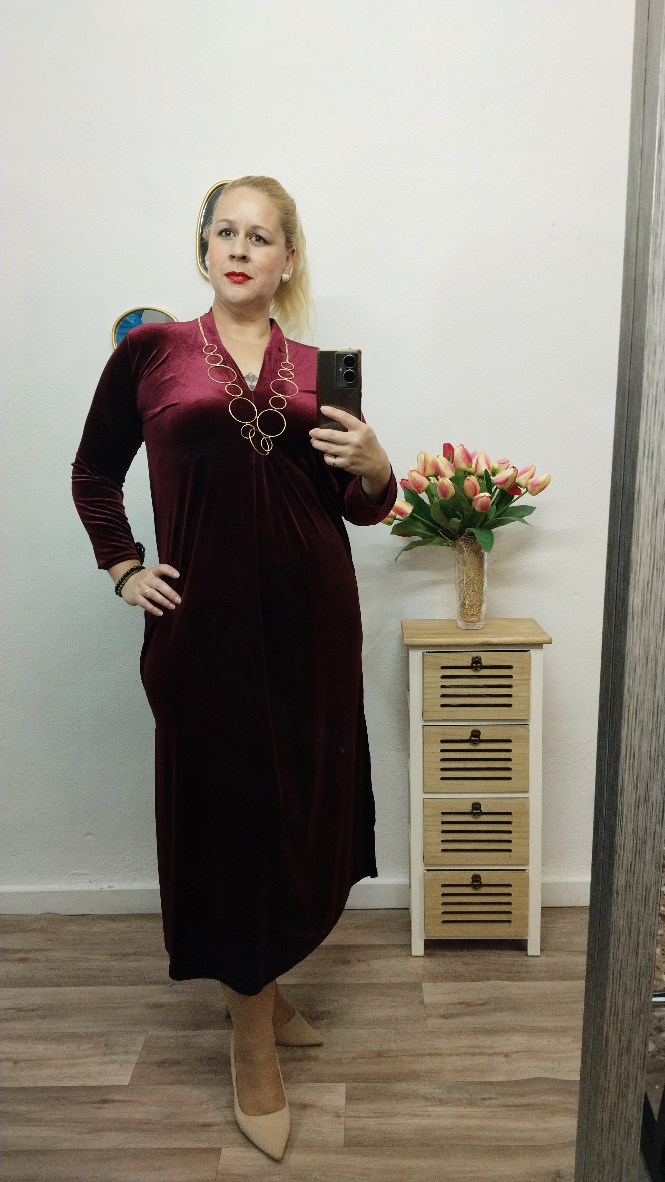 Vestido-Terciopelo lirio - Imagen 2